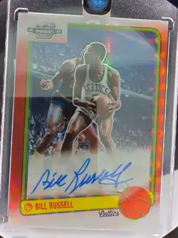 2020-21 Panini Contenders Optic Bill Russell #83-BRU Red 1983 Tribute Auto 10/25 - Image 1