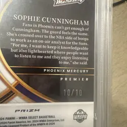 PSA 9 2024 Select WNBA Gold Flash Premier Lvl 10/10 Sophie Cunningham POP 2 - Image 4
