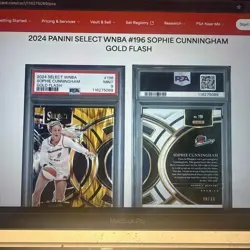 PSA 9 2024 Select WNBA Gold Flash Premier Lvl 10/10 Sophie Cunningham POP 2 - Image 5