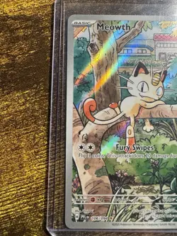 TCG Pokemon Meowth 106/094 Phantasmal Flames IR Illustration English - Image 3