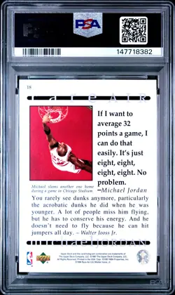 MICHAEL JORDAN 18 UPPER DECK MJ RARE AIR UPPER DECK PSA 8 - Image 2