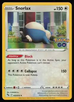 2022 SWORD SHIELD POKEMON GO SNORLAX HOLO #055 - Image 1