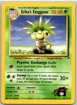 Erika's Exeggutor 44/132 Uncommon Gym Heroes Pokemon Unlimited NM - Image 1