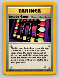 Arcade Game 83/111 Rare Neo Genesis Pokemon Unlimited LP - Image 1