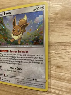 Pokemon Eevee TCG Sun and Moon Base Set Holo Card 101/149 Cosmos Swirl Rare - Image 2