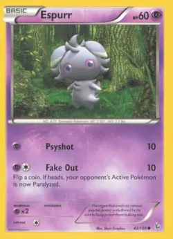 ESPURR 42/106 COMMON FLASHFIRE POKEMON NEAR MINT - Image 1