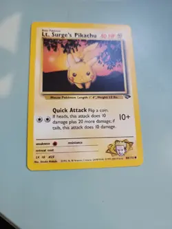 2000 POKEMON GYM CHALLENGE LT SURGE'S PIKACHU 84/132 1ST EDITION - COMMON - Image 1