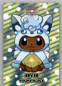 Let's Go Eevee Database - Poncho Eevee Alolan Vulpix - Pokemon Cracked Ice Card - Image 1