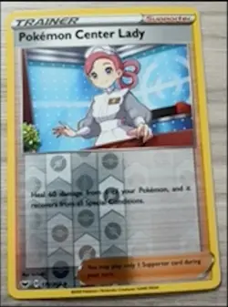 Pokemon Center Lady 176/202 Swsh01: Sword & Shield Reverse Holo - Image 1