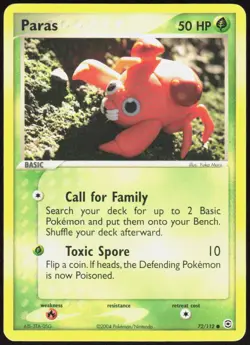 Paras 72/112 Common FireRed & LeafGreen Pokemon Near Mint - Image 1