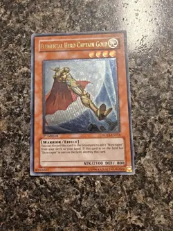 Yugioh Elemental Hero Captain Gold - FOTB-EN014 - 1st Ed. Ultimate Rare - LP-MP - Image 1