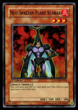 Neo-Spacian Flare Scarab - POTD-EN004 LP Power of the Duelist YuGiOh 1st Edition - Image 1