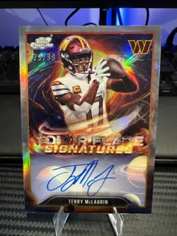 Terry McLaurin 2025 Topps Cosmic Chrome Solar Flare On-Card Auto /99 Commanders - Image 1