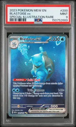 2023 POKEMON MEW EN-151 SPECIAL ILLUSTRATION RARE #200 BLASTOISE EX PSA 9 - Image 1