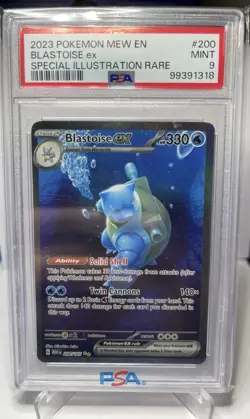 2023 POKEMON MEW EN-151 SPECIAL ILLUSTRATION RARE #200 BLASTOISE EX PSA 9 - Image 1
