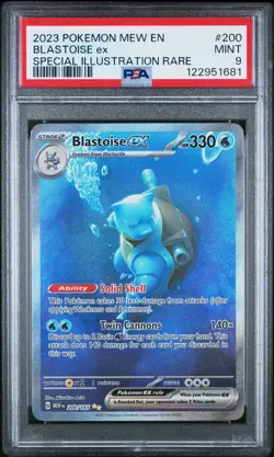 2023 POKEMON MEW EN-151 SPECIAL ILLUSTRATION RARE #200 BLASTOISE EX PSA 9 - Image 1