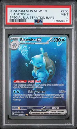 2023 POKEMON MEW EN-151 SPECIAL ILLUSTRATION RARE #200 BLASTOISE EX PSA 9 - Image 1