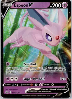 Espeon V SWSH201 Holo Promo Sword & Shield Promo Pokemon Near Mint - Image 1