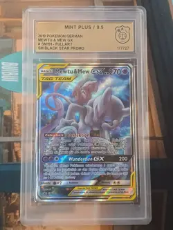 Mewtu & Mew GX SM191 Blackstar Promo DE 9,5 Graded GSG Pokemon Mint - Image 1
