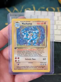 1st Edition Machamp Holo Rare Base Set WOTC 1999 LP/MP | Pokemon TCG - Image 1