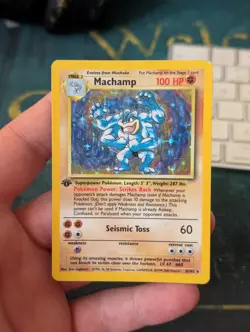 1st Edition Machamp Holo Rare Base Set WOTC 1999 LP/MP | Pokemon TCG - Image 3