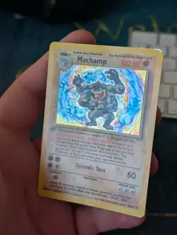 1st Edition Machamp Holo Rare Base Set WOTC 1999 LP/MP | Pokemon TCG - Image 4
