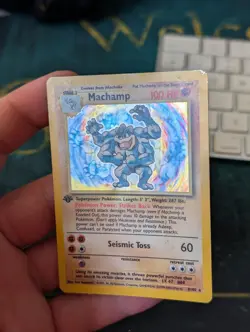 1st Edition Machamp Holo Rare Base Set WOTC 1999 LP/MP | Pokemon TCG - Image 5