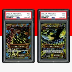 Pokemon PSA 9 SET Primal Groudon Kyogre EX 093/081 094/081 Bandit Ring XY7 - Image 1