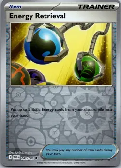 Energy Retrieval 082/086 Uncommon White Flare Pokemon Reverse Holo Near Mint - Image 1