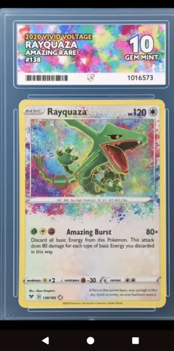 Rayquaza 138/185 Vivid Voltage Amazing Rare ACE 10 Pokemon TCG Card +Vmax JP ray - Image 2