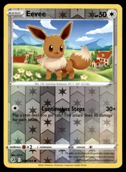 Eevee 205/264 Common Fusion Strike Pokemon Reverse Holo Lightly Played - Image 1