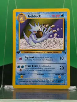 Golduck 35/62 1st Edition Fossil Set Uncommon 1999 English Pokemon Card WoTC TCG - Image 1