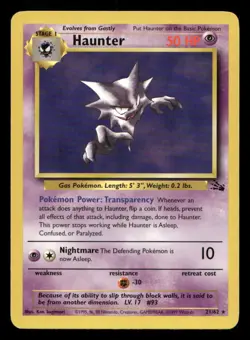 Haunter 21/62 Fossil Unlimited LP Pokemon - Image 1