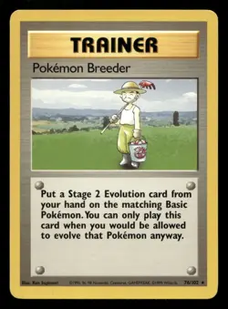 Pokemon Breeder 105/130 Base Set 2 NM/M Pokemon - Image 1