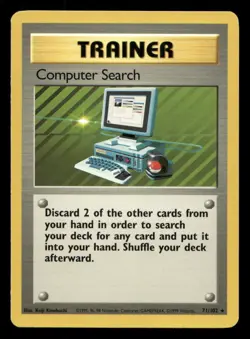 Computer Search 71/102 Base Set Unlimited LP Pokemon - Image 1