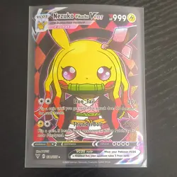 Pokemon Nezuko Pikachu VCOS Cosmax 031/055 Full Art Foil Card English FANART - Image 1