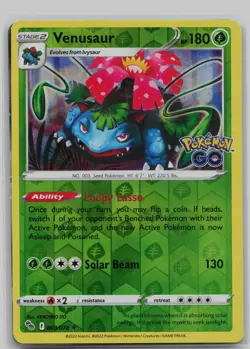 Venusaur 003/078 Holo Rare Pokemon GO Pokemon Reverse Holo Near Mint - Image 1