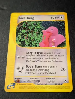Lickitung 90/147 Aquapolis Common Vintage Pokemon TCG E-Reader Card NM - Image 1