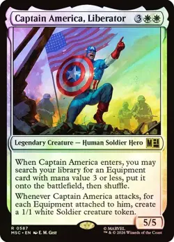 Captain America, Liberator Foil Marvel Super Heroes NM MTG - Image 1