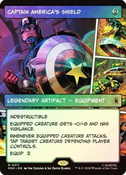Captain America's Shield Foil Borderless Marvel Super Heroes NM MTG - Image 1