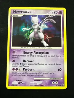 Pokemon TCG Mewtwo Majestic Dawn Holo Card 9/100 Swirl - Image 1