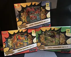 Pokemon 3x Lot Ascended Heroes Mega ex Box Set Meganium ~Emboar~ Feraligatr TCG - Image 1