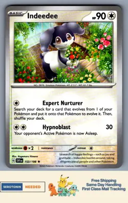 [NON HOLO] Indeedee #153/198 - Scarlet & Violet Deck Exclusive Pokemon TCG 4860 - Image 1
