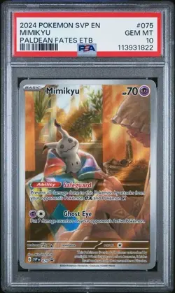 MIMIKYU 2024 POKEMON SVP PALDEAN FATES ETB PROMO #75 PSA 10 GEM MINT - Image 1
