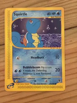Pokemon TCG - Squirtle #132/165, Expedition Base Set, Regular 2000, NM Condition - Image 1