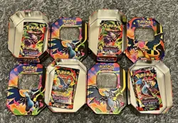 4 x Pokemon Mega Charizard X/Y ex Tins (Opened) (Unsealed Packs/No Promos) ✅ - Image 2