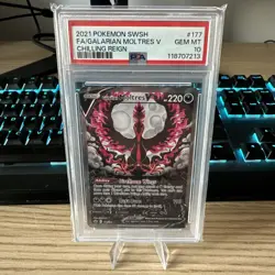 Galarian Moltres V Alt Art 177/198 Pokemon TCG Chilling Reign - English - PSA 10 - Image 1