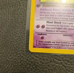 Dark Kadabra 1st Edition 039/82 Pokemon Card – MINT – Team Rocket (TR) - Image 5