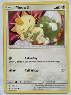 Meowth SM - Unbroken Bonds #147/214 2019 Pokemon Card TCG - Image 1
