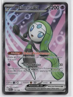 Pokemon Meloetta ex - 159/086 Holo Secret Rare SV: Black Bolt NM - Image 1